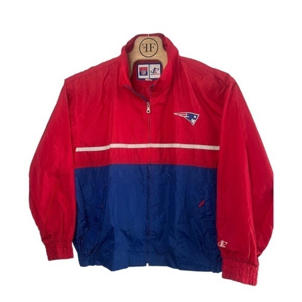 Vintage Logo Athletics Team NFL New‎ England Patriots Nylon Wind Breaker XL